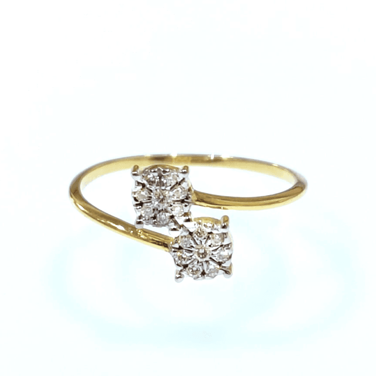 Round Shape Bypass Diamond Ring