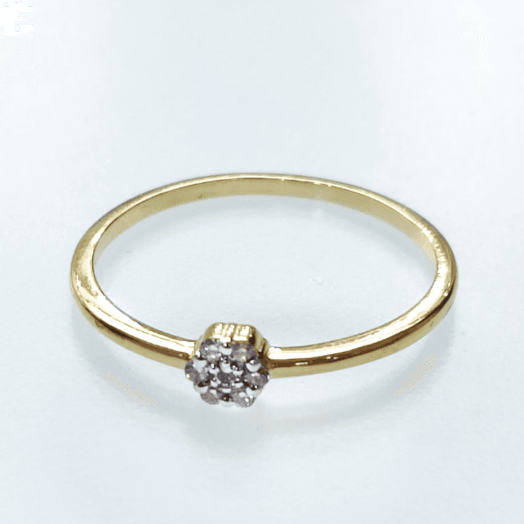 Real Gold Flower Diamond Ring