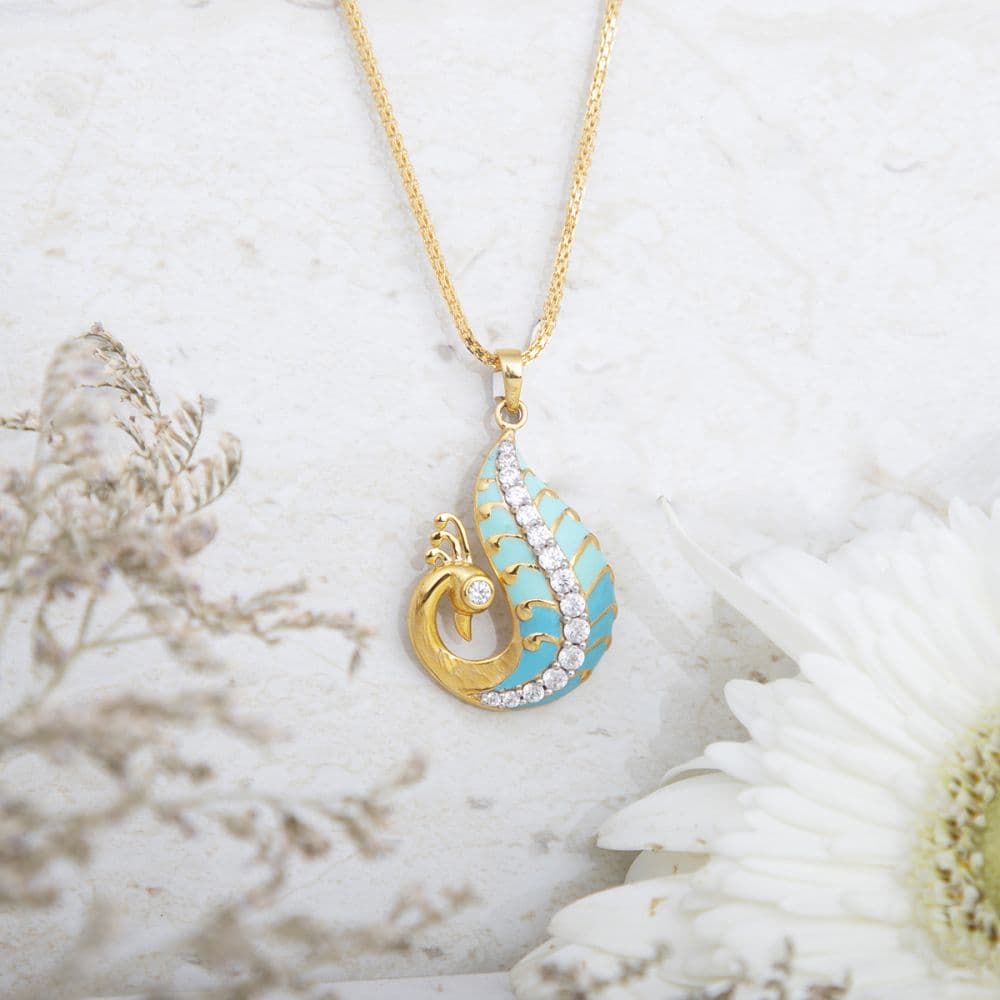 Gold Enamelling Pendant