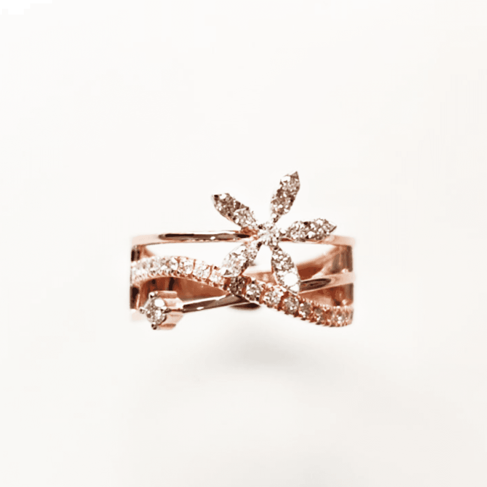 Diamond Butterfly and Multi-Row Wrap Ring