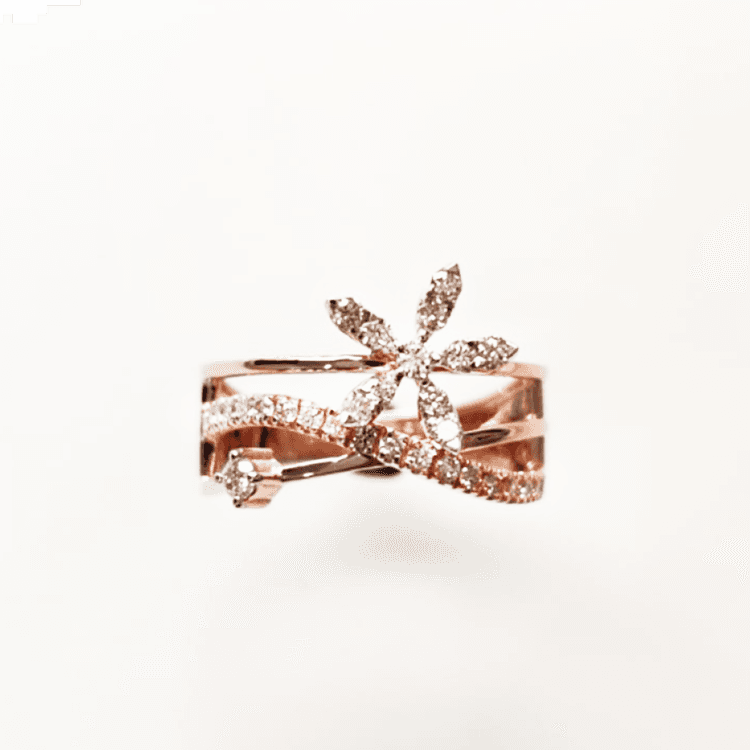 Diamond Butterfly and Multi-Row Wrap Ring