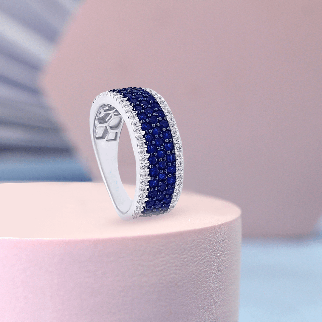 Blue Sapphire Diamond Ring