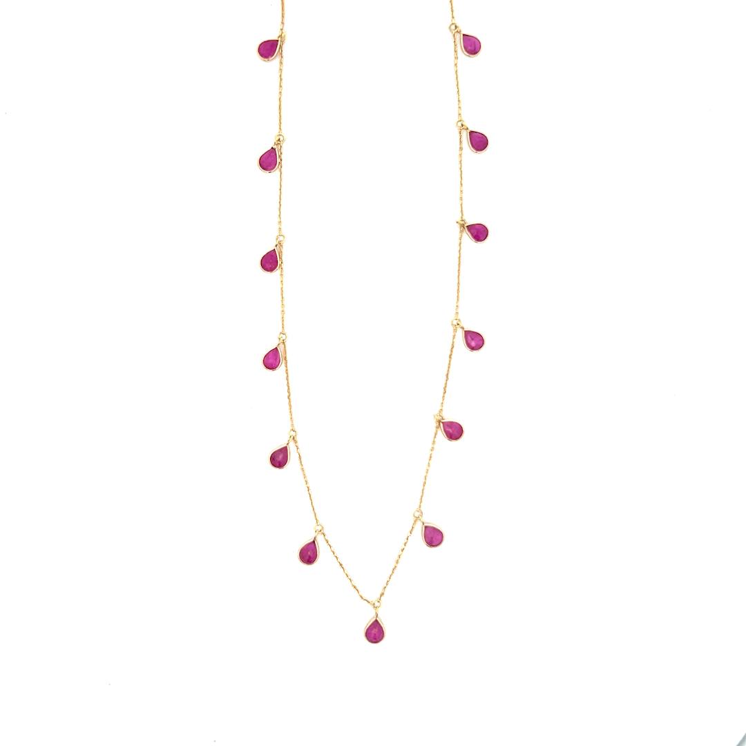 Ruby Necklace in 18k Yellow Gold