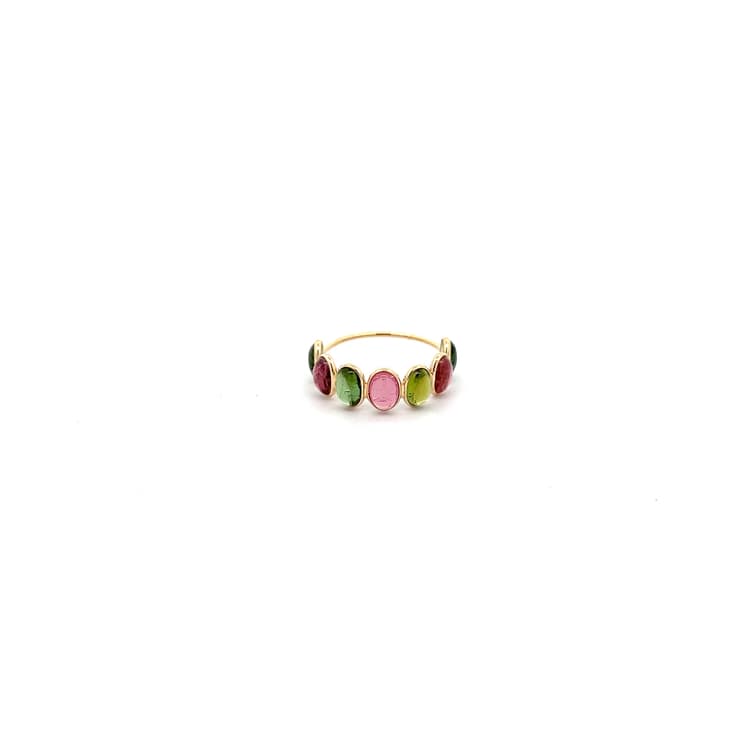 Multi Tourmaline Ring in 18k Yellow Gold