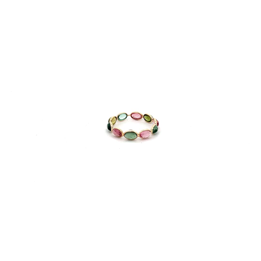 Multi Tourmaline Ring in 18k Yellow Gold1