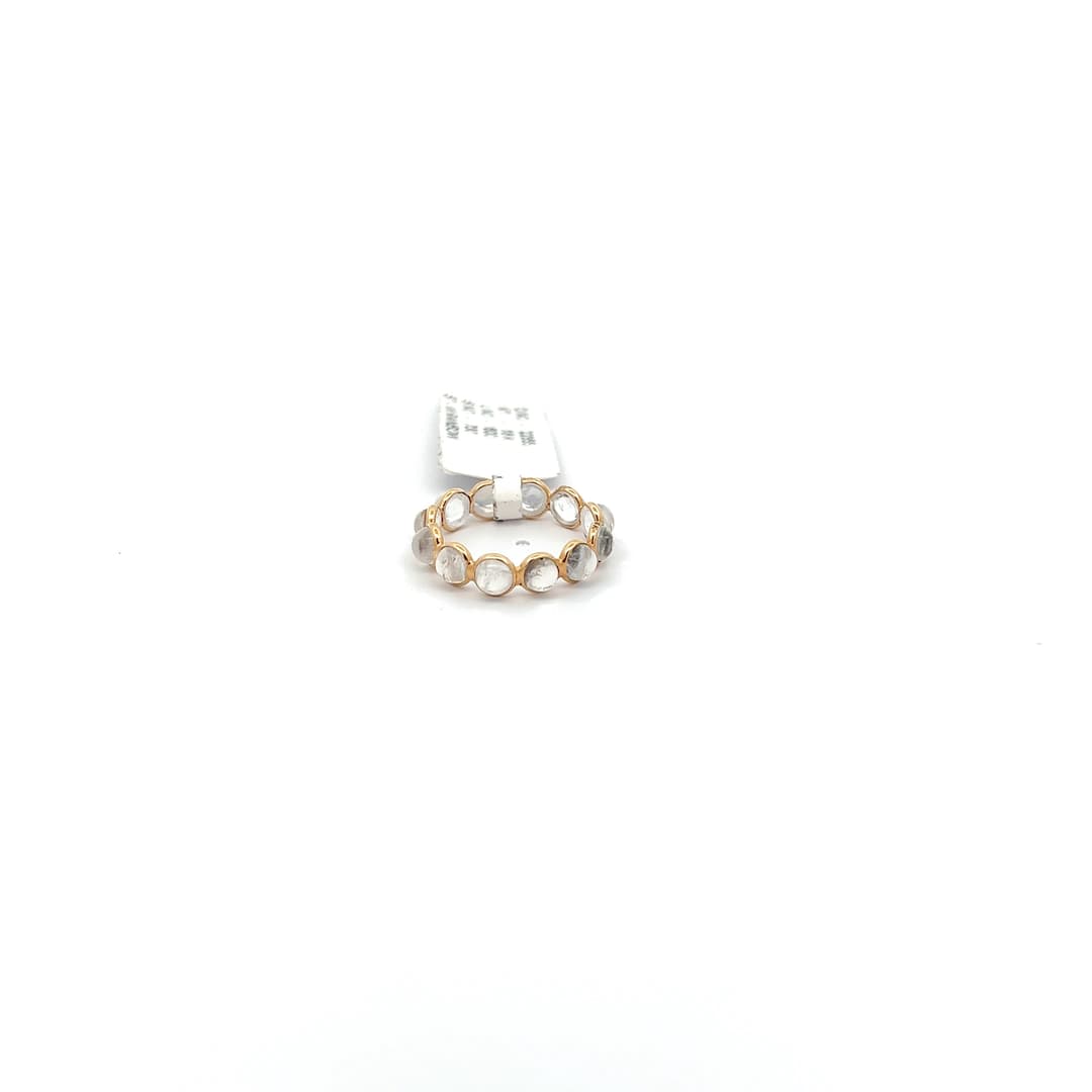 White Sapphire Ring in 18k Yellow Gold