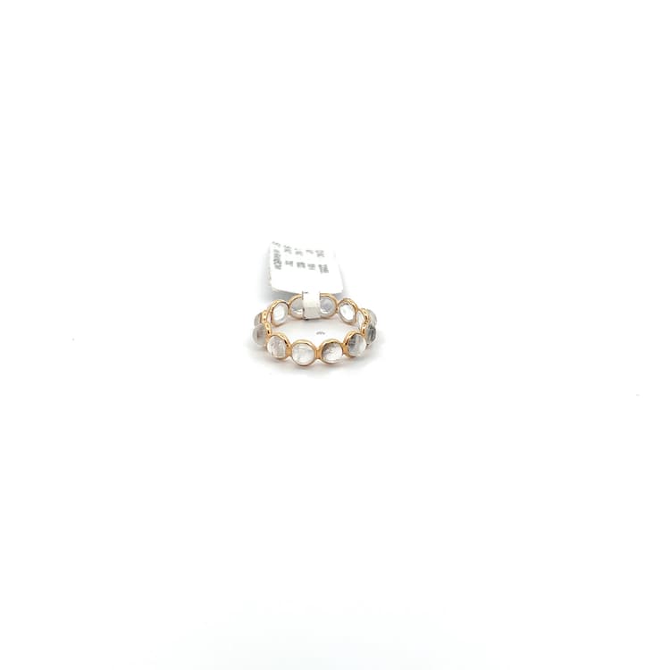 White Sapphire Ring in 18k Yellow Gold