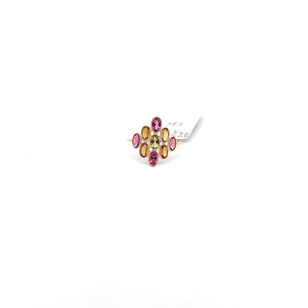 Multi Tourmaline Ring in 18k Yellow Gold