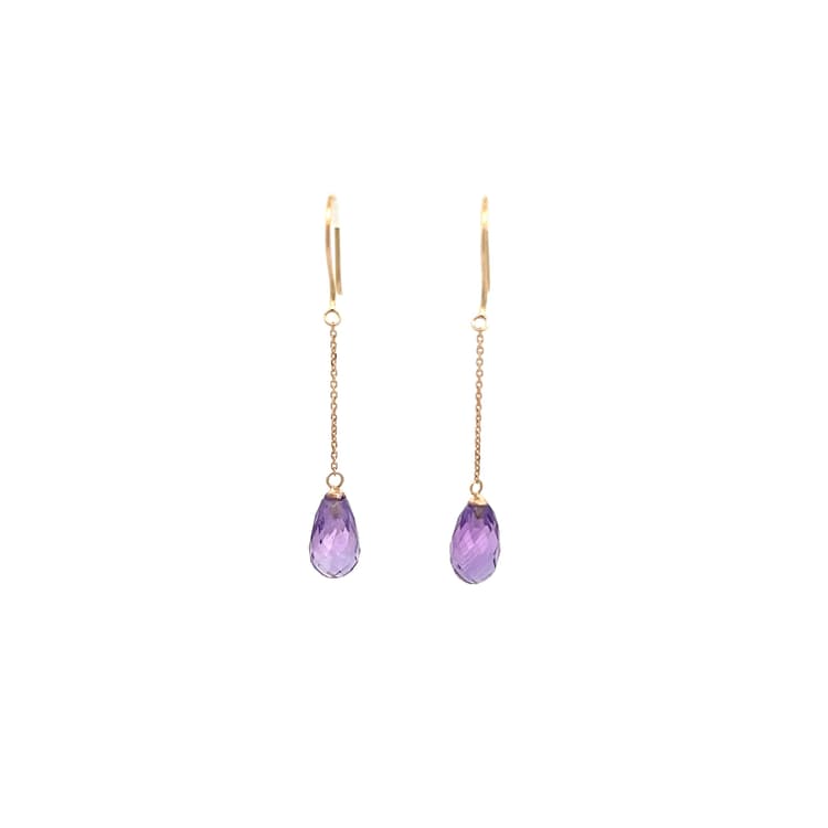 Amethyst Earring in 18k Yellow Gold