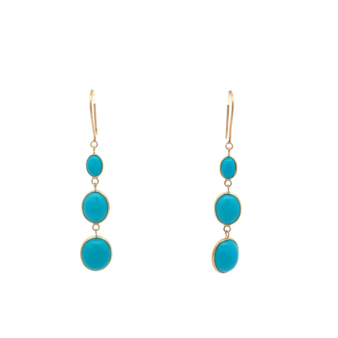 Turquoise Earring in 18k Yellow Gold