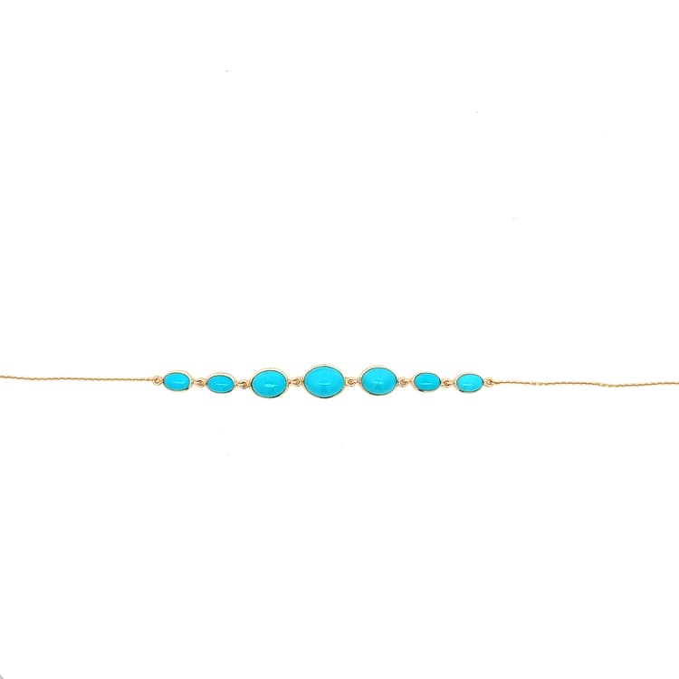 Turquoise Bracelet in 18k Yellow Gold