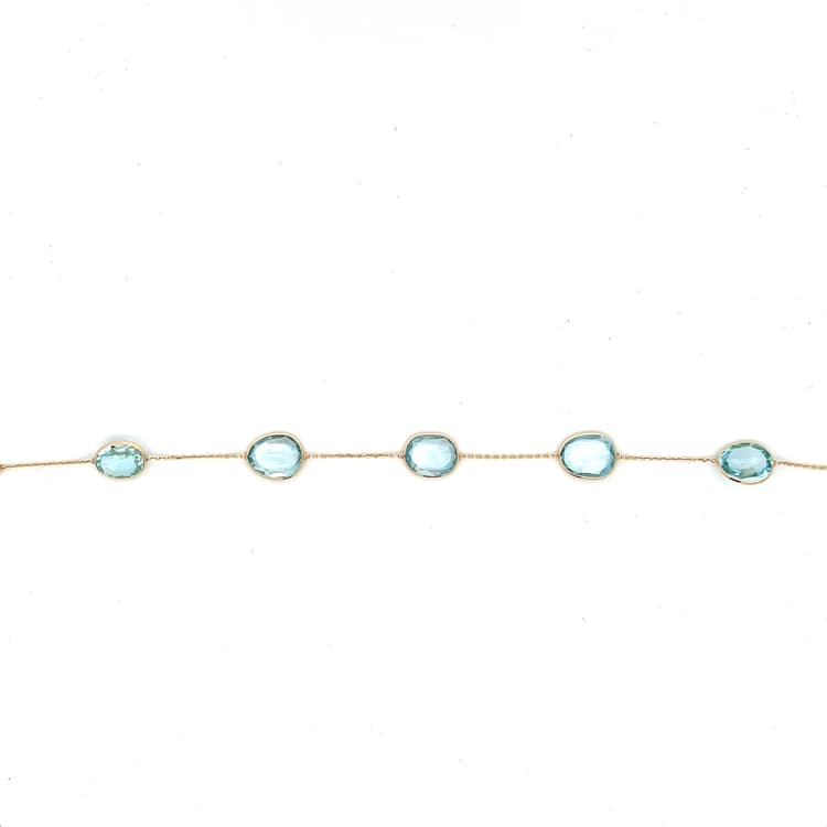 Blue Topaz Bracelet in 18k Yellow Gold