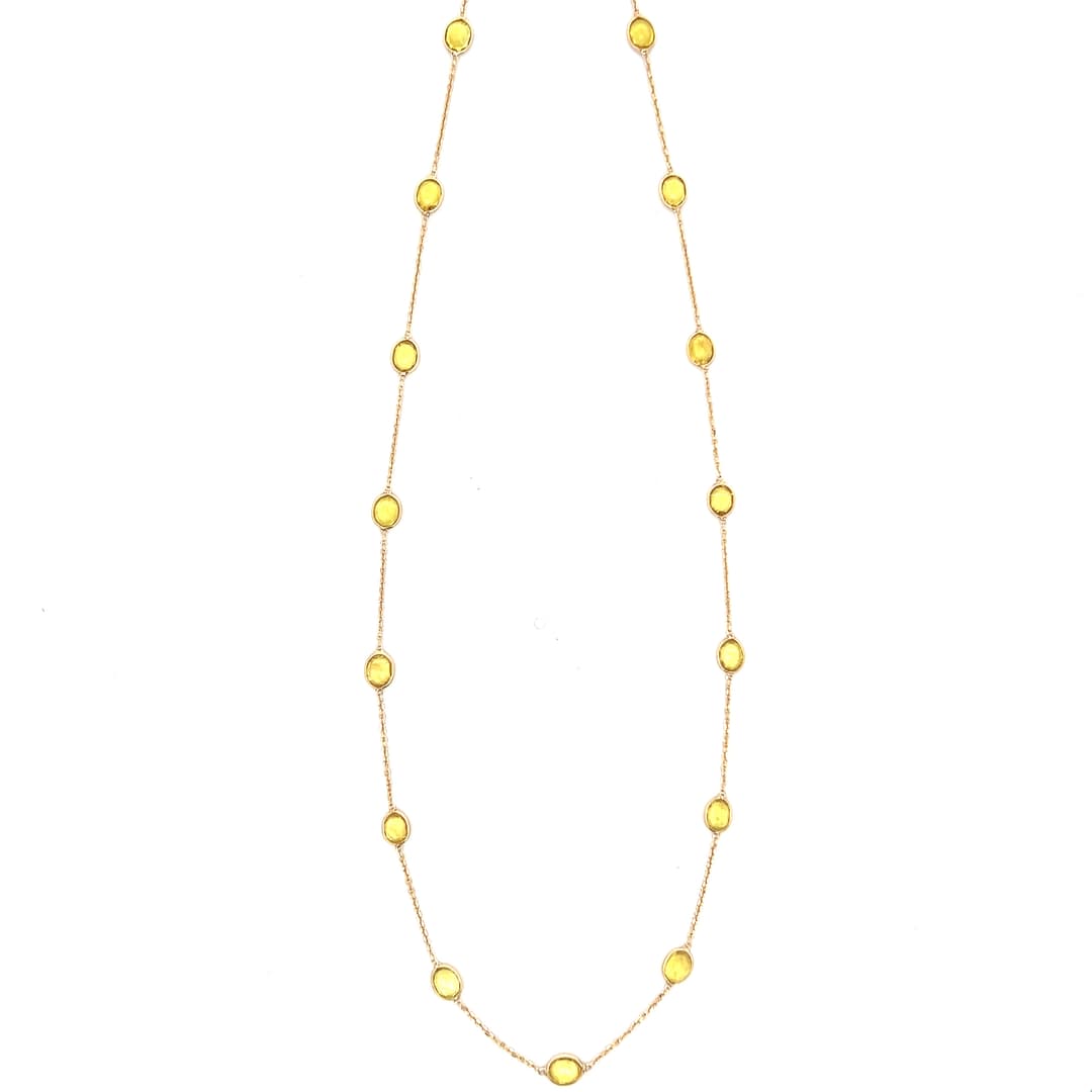 Yellow Sapphire Necklace in 18k Yellow Gold