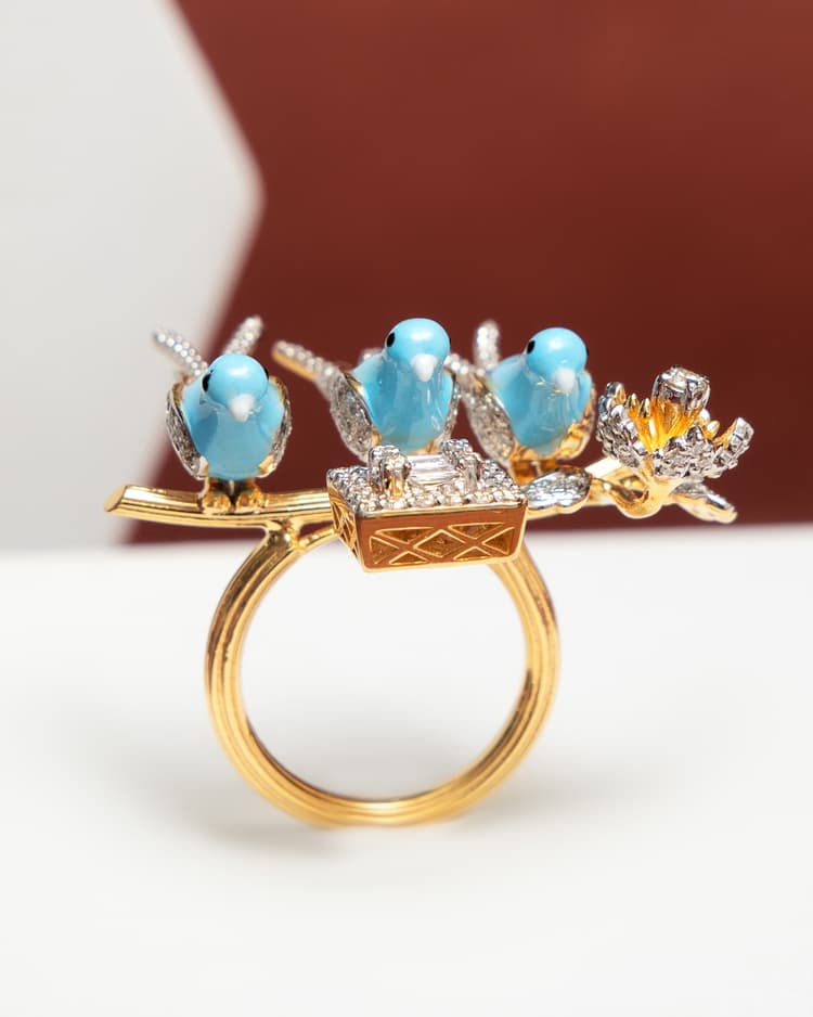 Bird Ring in 14k Yellow Gold