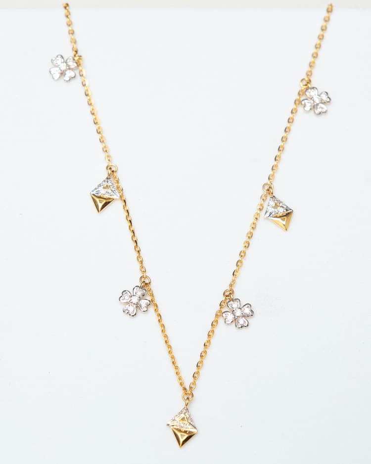 Dew Drop Diamond Pendant in 14k Yellow Gold