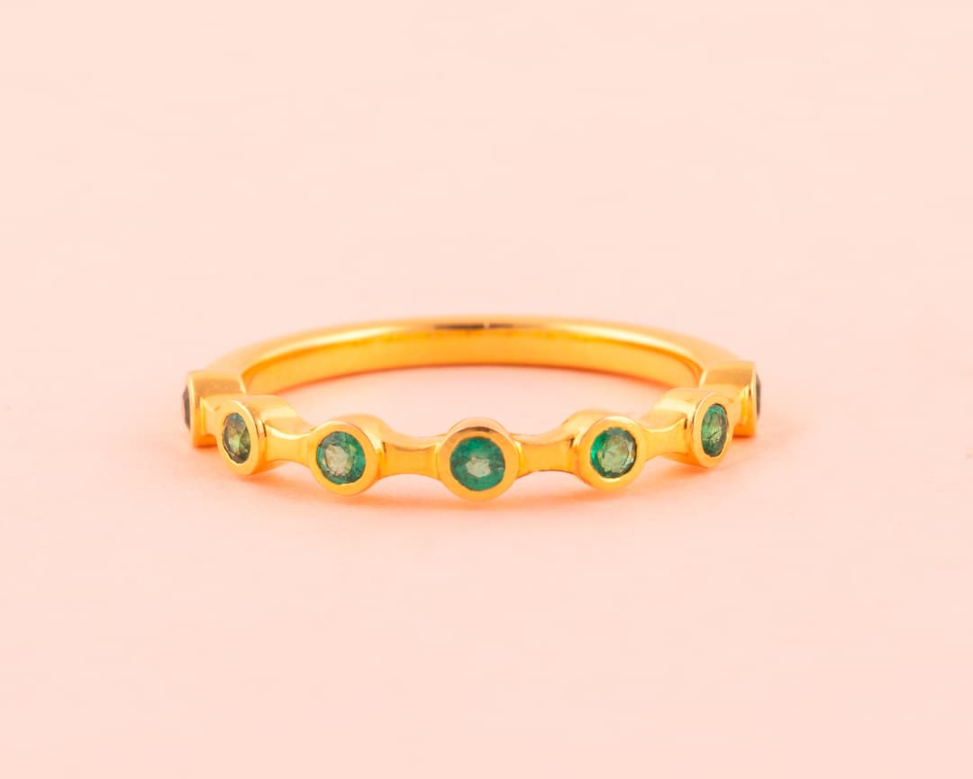 Emerald Ring in 14k Yellow Gold