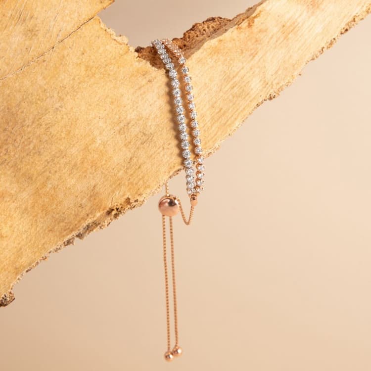 14K Rose Gold Diamond Bracelet