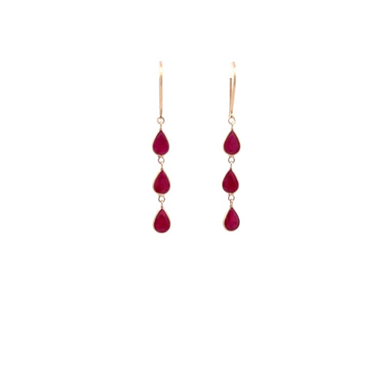 Ruby Earring in 14k Yellow Gold