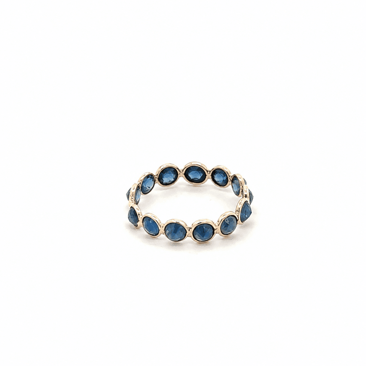 Blue Sapphire Eternity Ring in 14k Yellow Gold 2