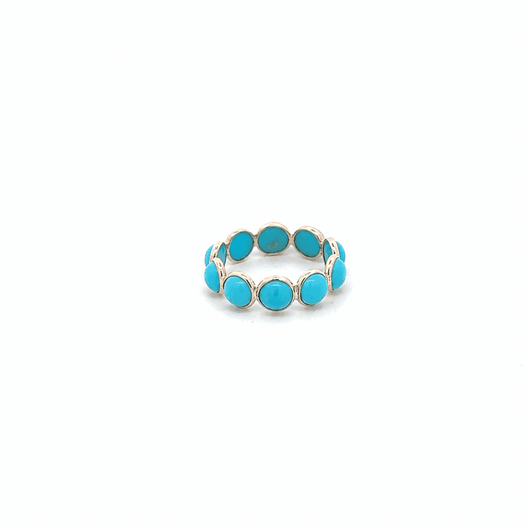 Turquoise Band Ring in 14k Yellow Gold 2