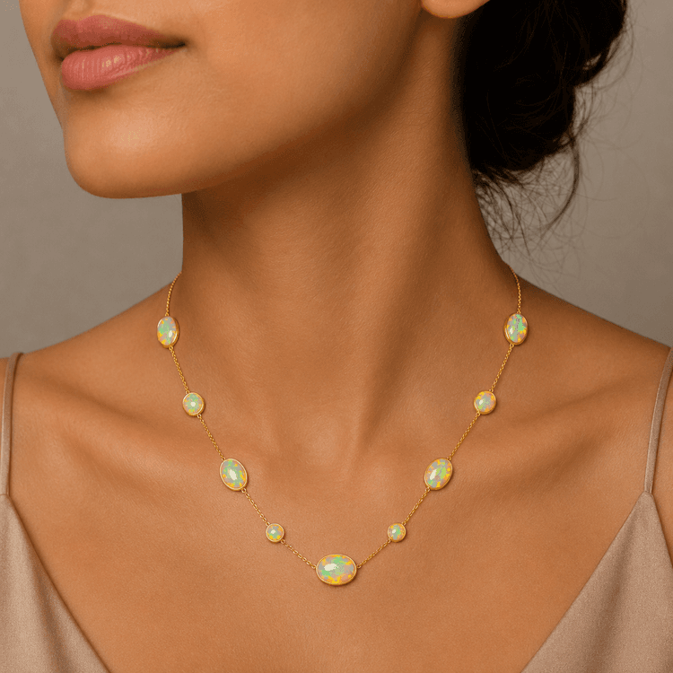 Opal Necklace in 14k Yellow Gold 3