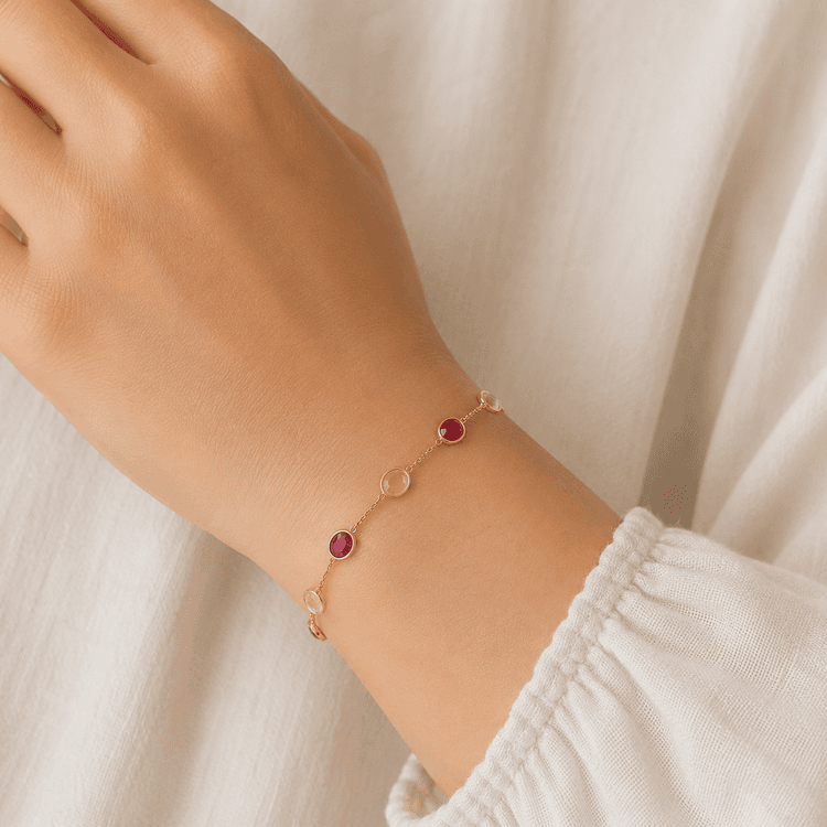 W. Rainbow-Ruby Bracelet in 18k Yellow Gold