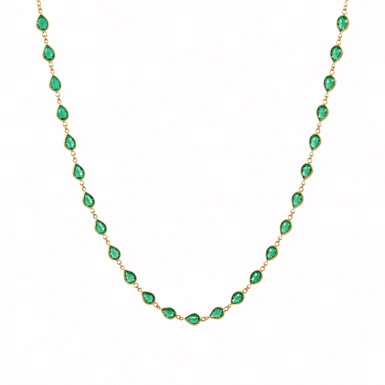 Emerald Necklace in 18k Yellow Gold