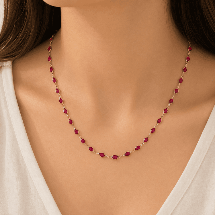 Ruby Necklace in 18k Yellow Gold 1