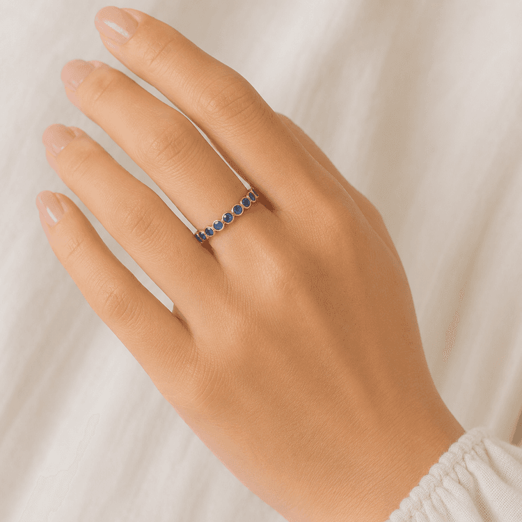 Blue Sapphire Ring in 14k Yellow Gold 3