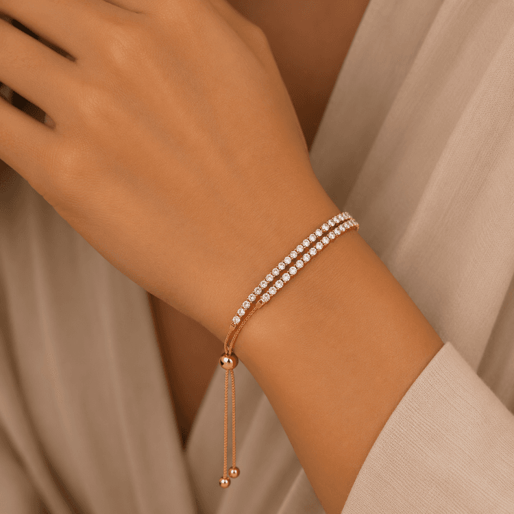 14K Rose Gold Diamond Bracelet